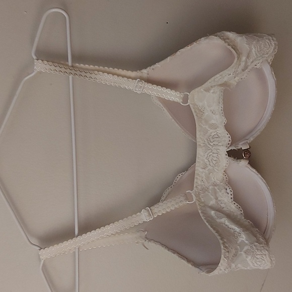 La Vie En Rose Pushup Plung Bra/Full Support/ White Lace/38/85C/ Valentines Gift - Picture 4 of 8